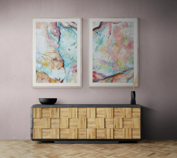 In The Blue & Pink Landing Abstract Set