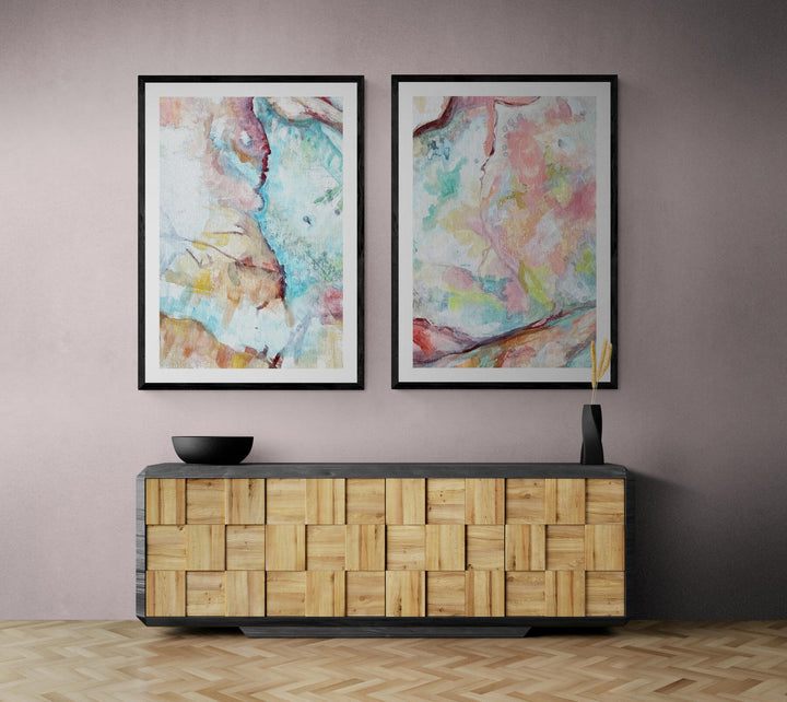 In The Blue & Pink Landing Abstract Set