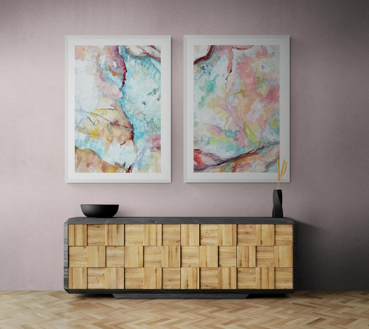 In The Blue & Pink Landing Abstract Set