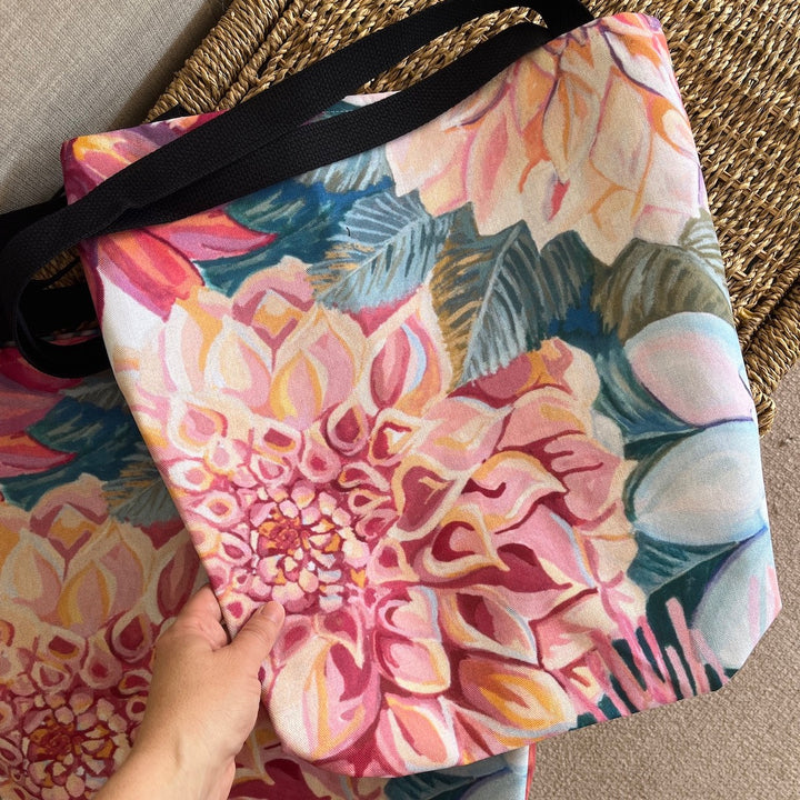 Dahlia Blossoms Tote Bag