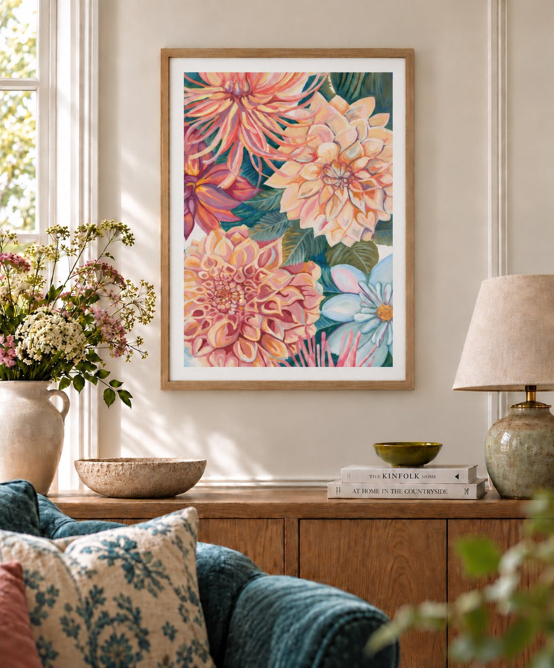 Dahlia Blossoms Art Print