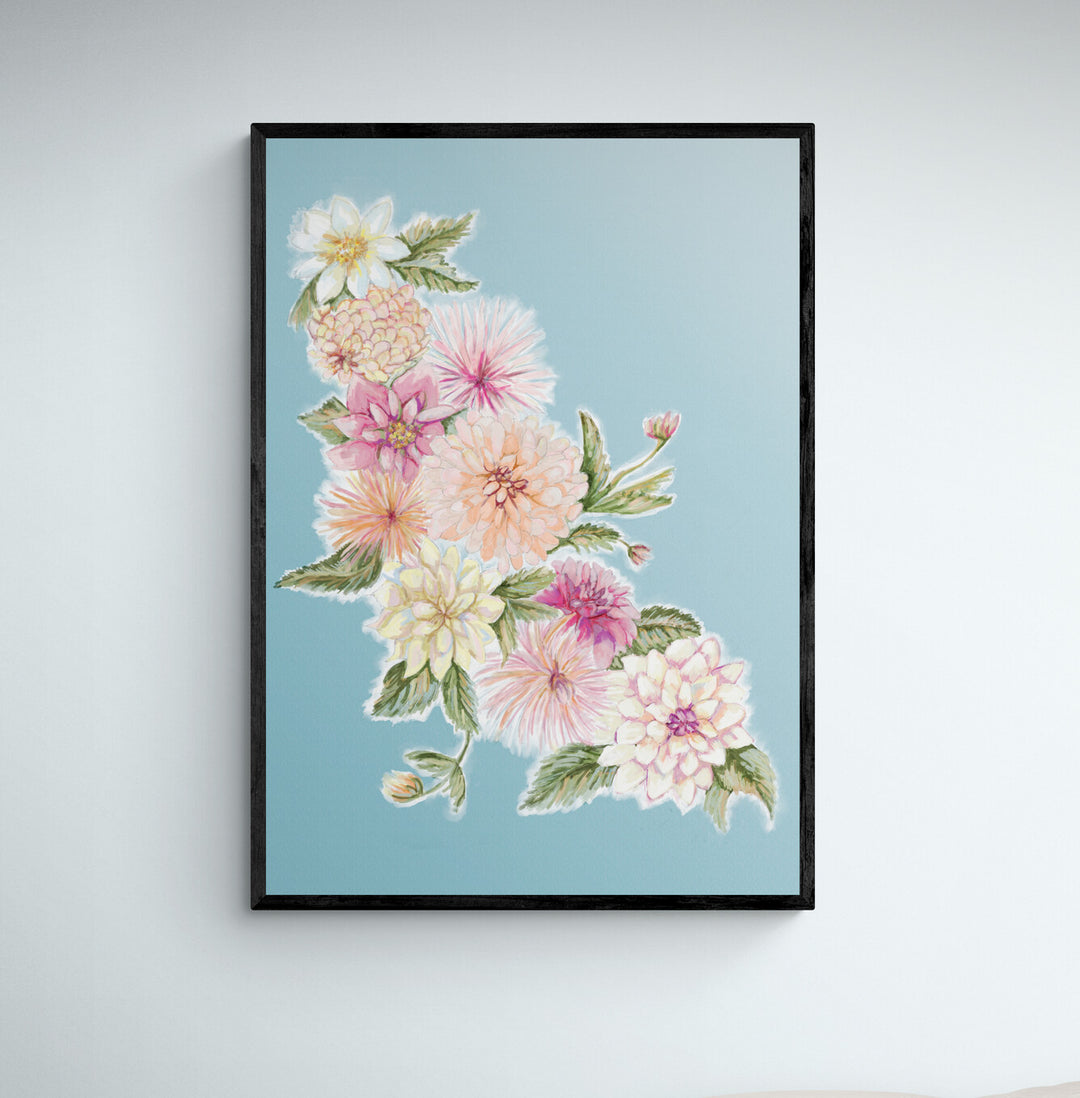 Dahlia Gathering Art Print