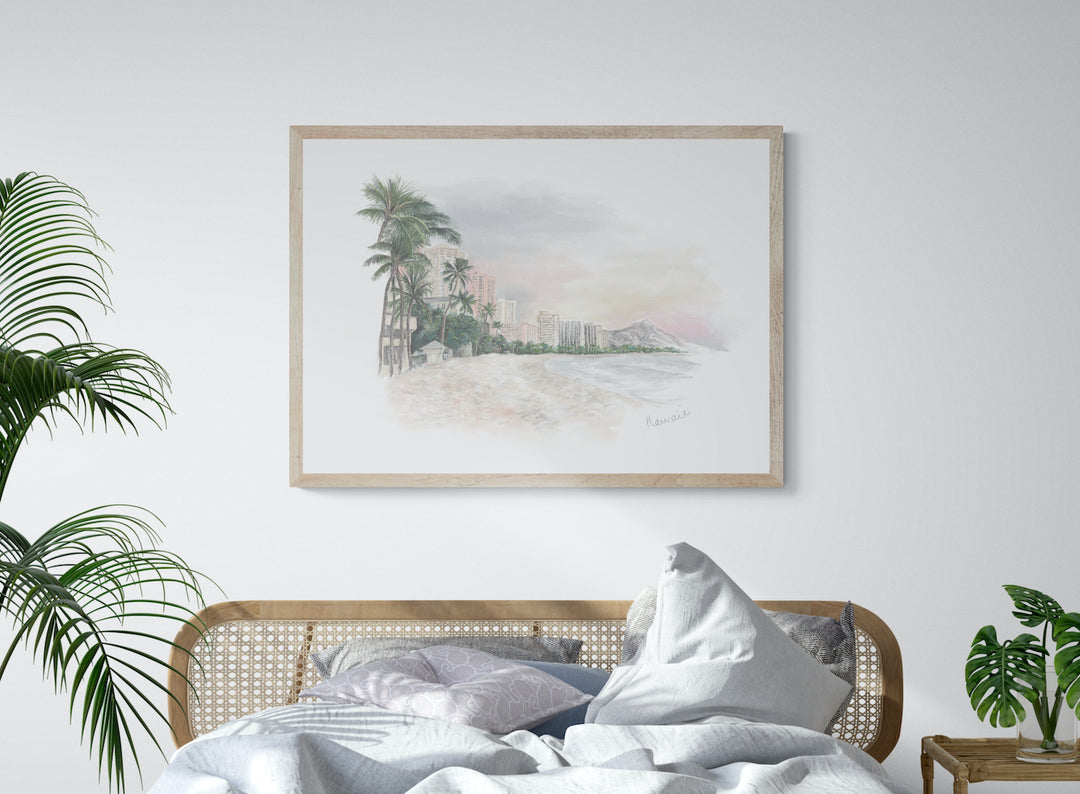 Waikiki Beach Art Print