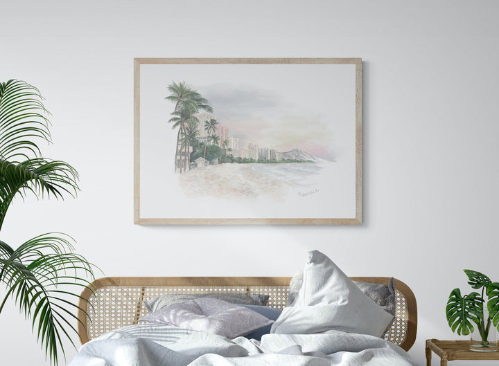 Waikiki Beach Art Print