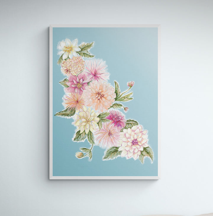 Dahlia Gathering Art Print