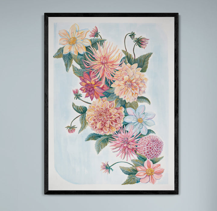 Dahlia Gathering II Art Print