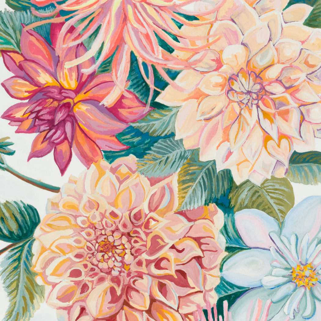 Dahlia Gathering II Art Print