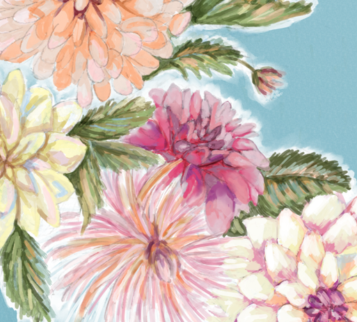 Dahlia Gathering Art Print