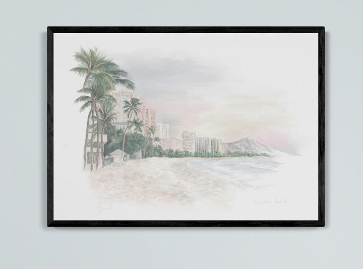 Waikiki Beach Art Print
