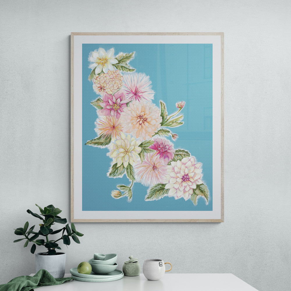 Dahlia Gathering Art Print