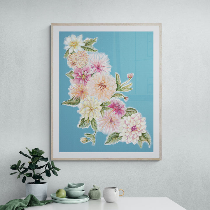 Dahlia Gathering Art Print